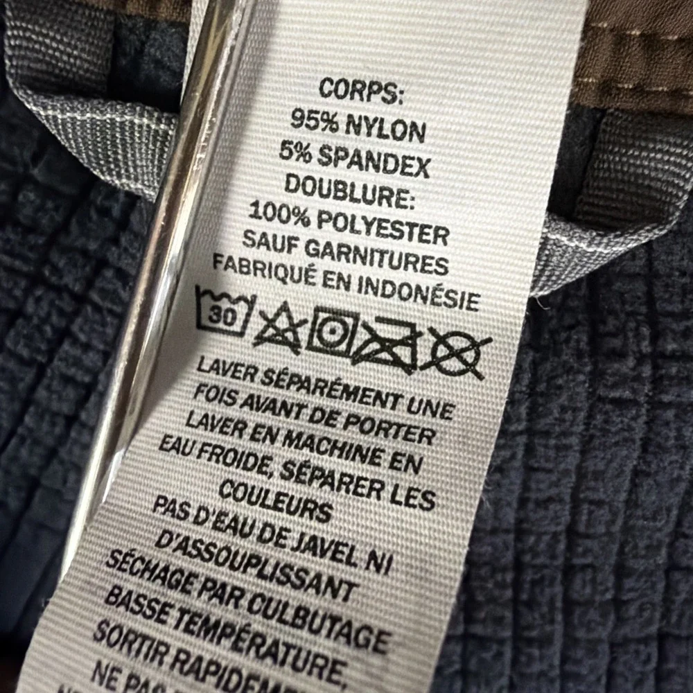 LL Bean Cresta Hiking Pants Mens 40x32 Brown Nylon Stretch Cargo 298068 Lined